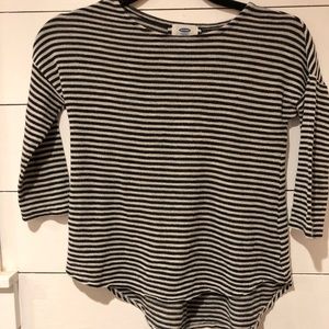 Old Navy striped black and white top
